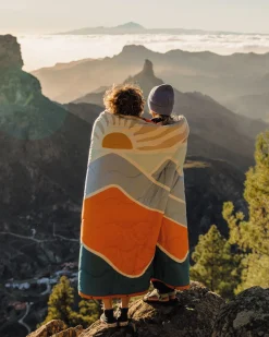 Couverture Sherpa Recyclée de Cabine - Bleuet