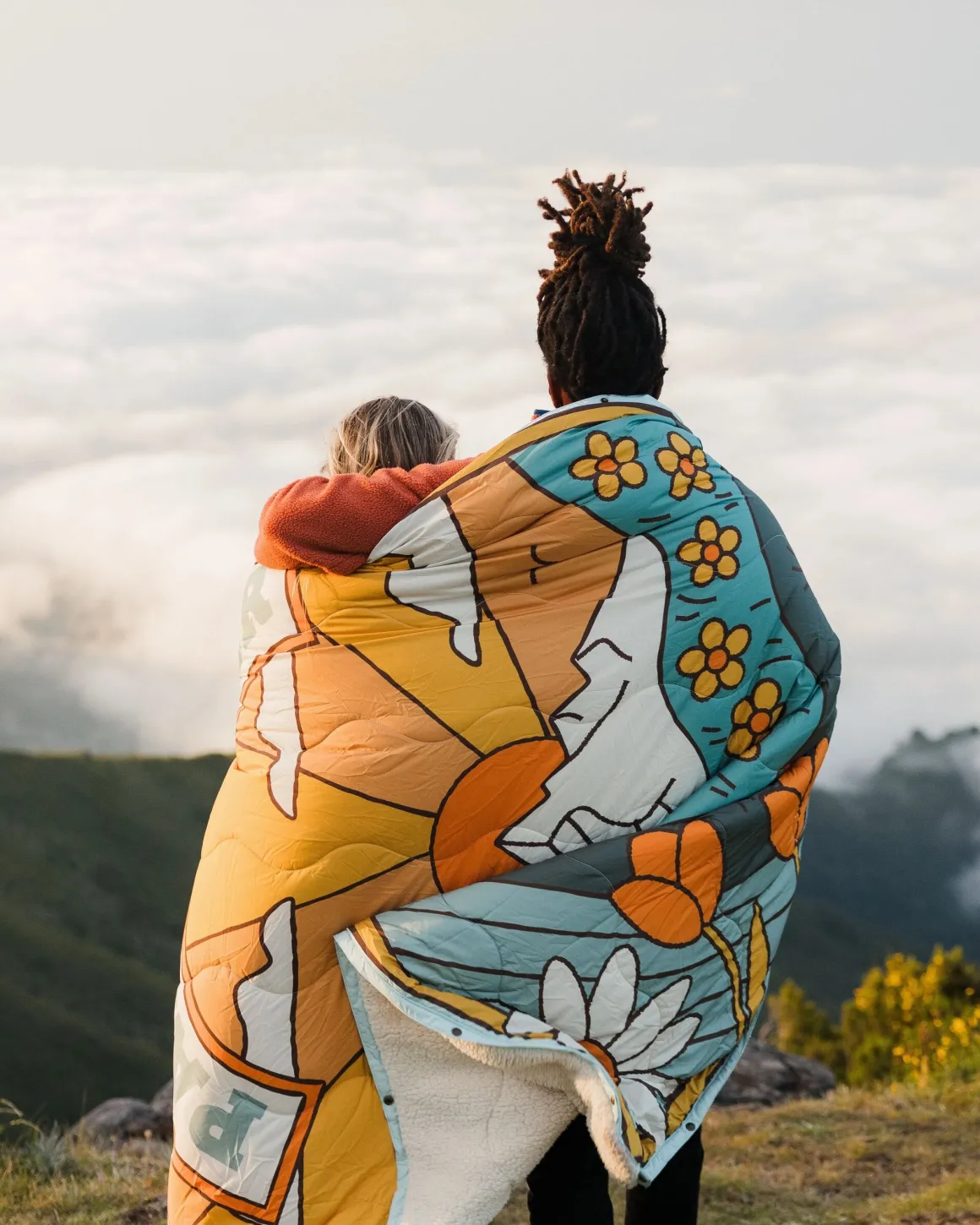 Couverture Sherpa Recyclée de Cabine - Motif Saisonnier/ Bouleau