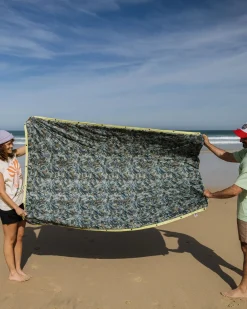 Couverture Van Recyclée en Ripstop - Abstrait Algues Pistache