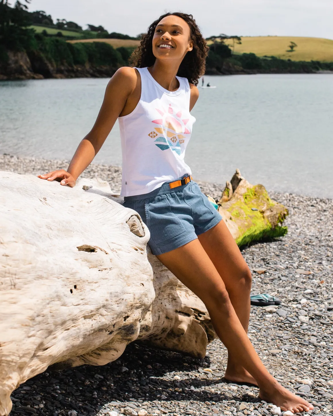 Del Sur Cord Short - Bleu Pierre