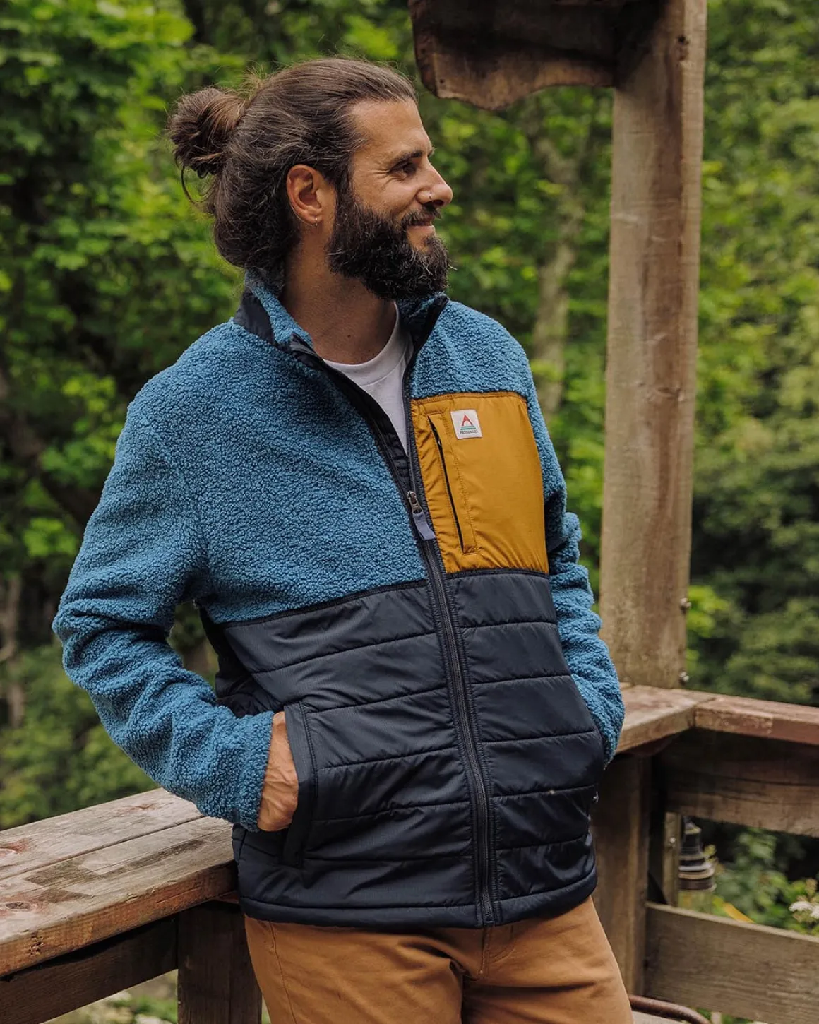 Explorateur Né Recyclé Polaire Doublé Sherpa Fleece - Bleu Acier