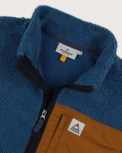 Explorateur Né Recyclé Polaire Doublé Sherpa Fleece - Bleu Acier