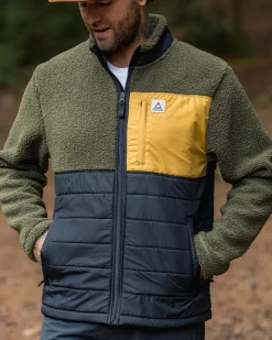 Explorateur Né Recyclé Polaire Doublé Sherpa Fleece - Kaki