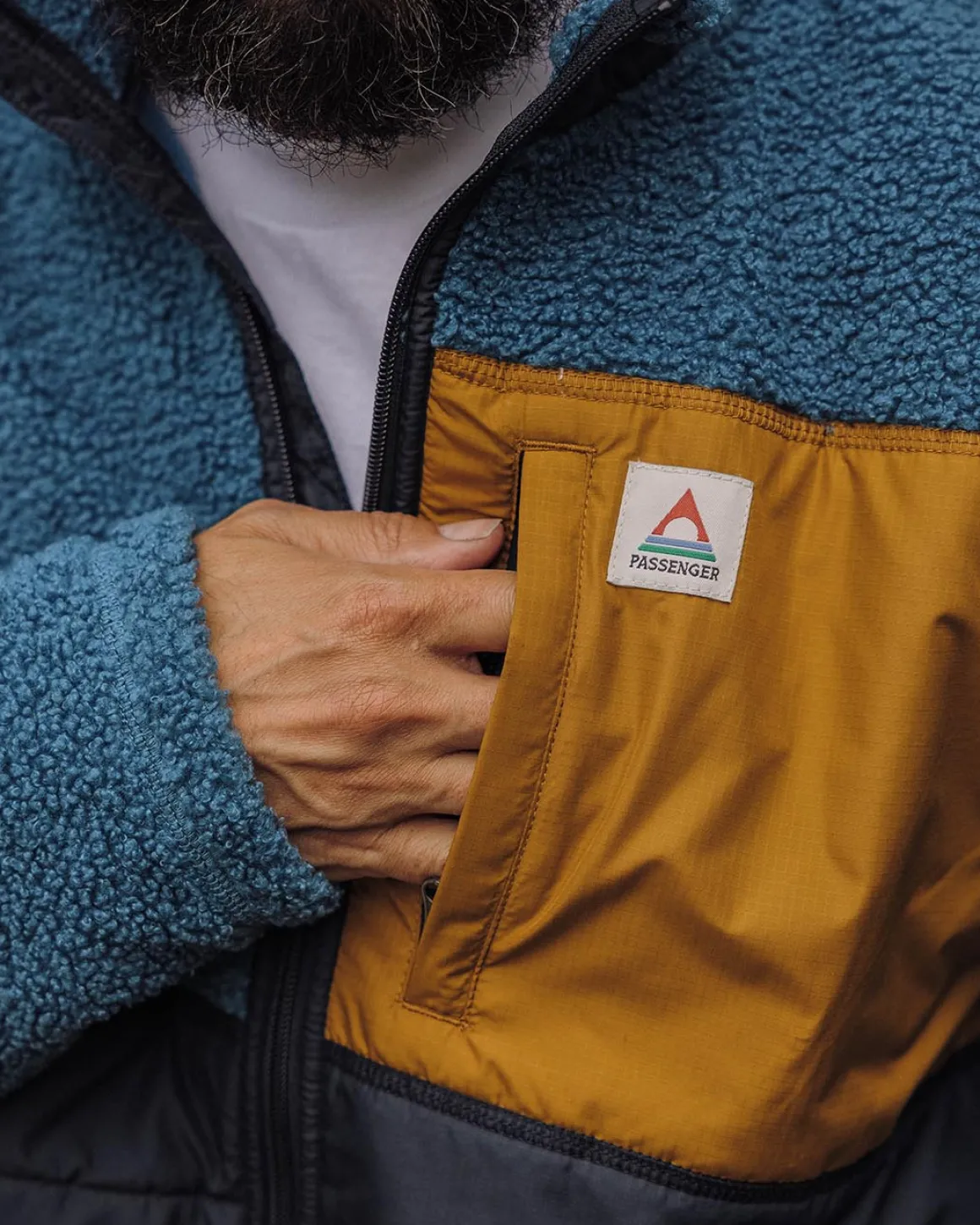 Explorateur Né Recyclé Polaire Doublé Sherpa Fleece - Bleu Acier