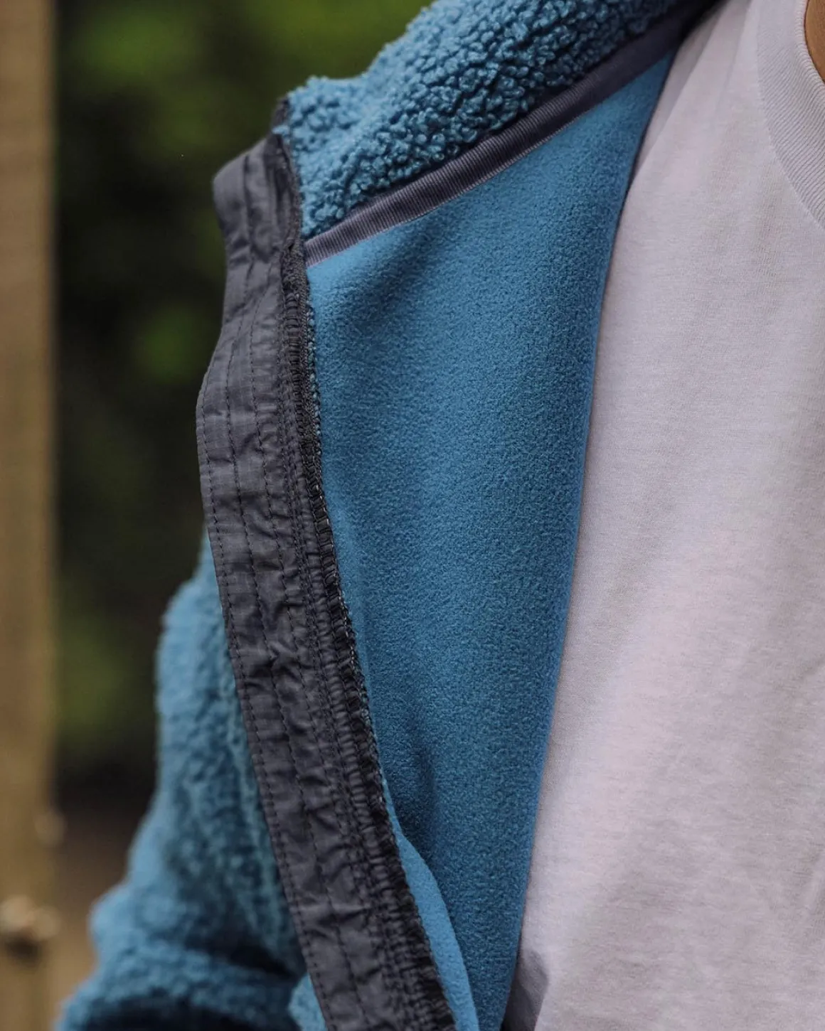 Explorateur Né Recyclé Polaire Doublé Sherpa Fleece - Bleu Acier