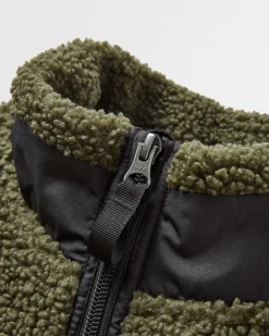 Explorateur Né Recyclé Polaire Doublé Sherpa Fleece - Kaki