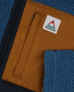 Explorateur Né Recyclé Polaire Doublé Sherpa Fleece - Bleu Acier