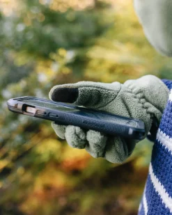 Gants d'excursion d'une journée en polaire recyclée compatibles avec écran tactile - Kaki