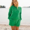 Haut à Manches Longues Texturé Vibes - Vert Épicéa