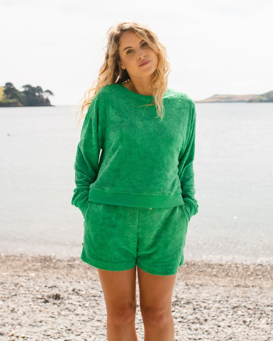 Haut à Manches Longues Texturé Vibes - Vert Épicéa