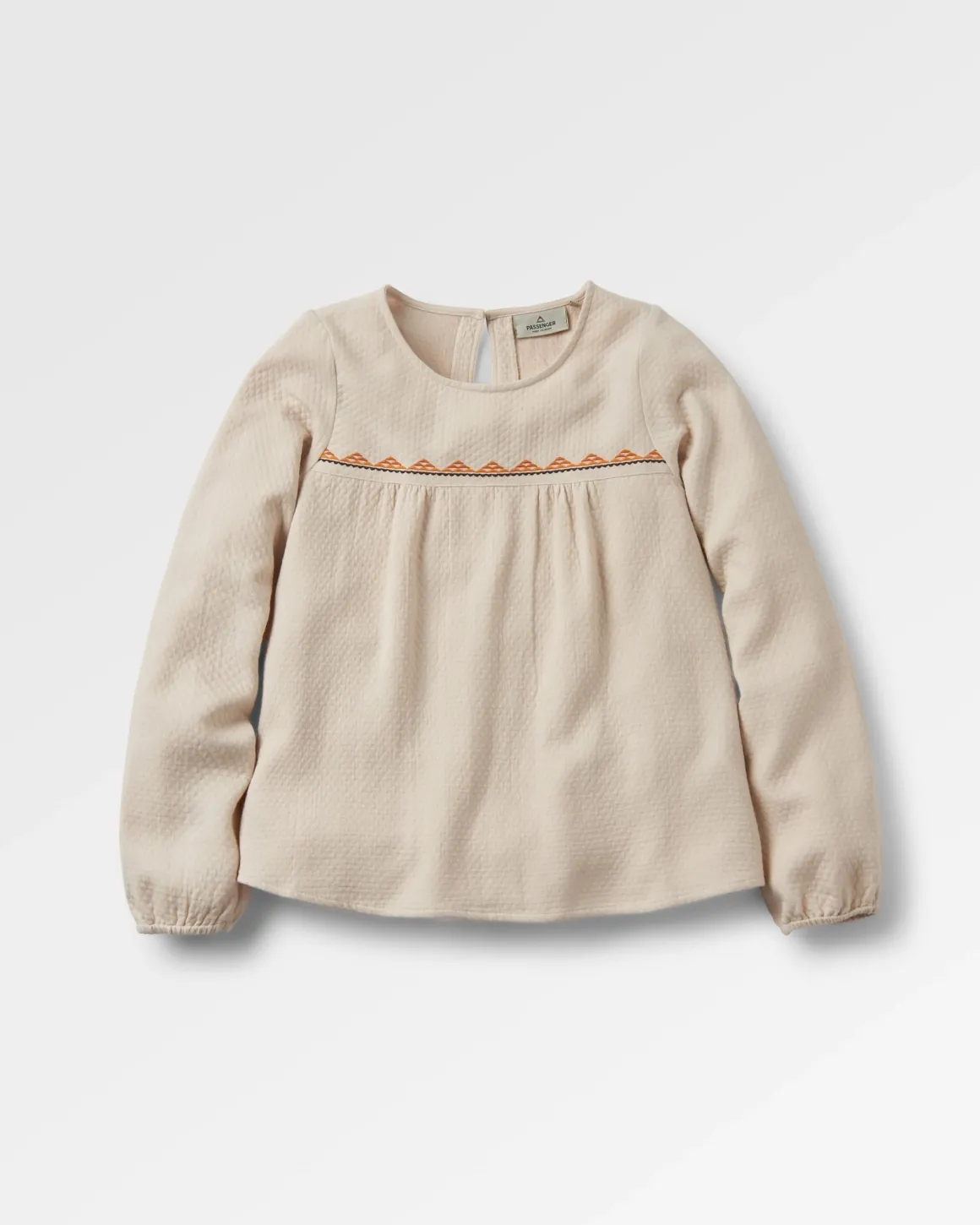 Haut en coton bio à manches longues Petal - Vintage White