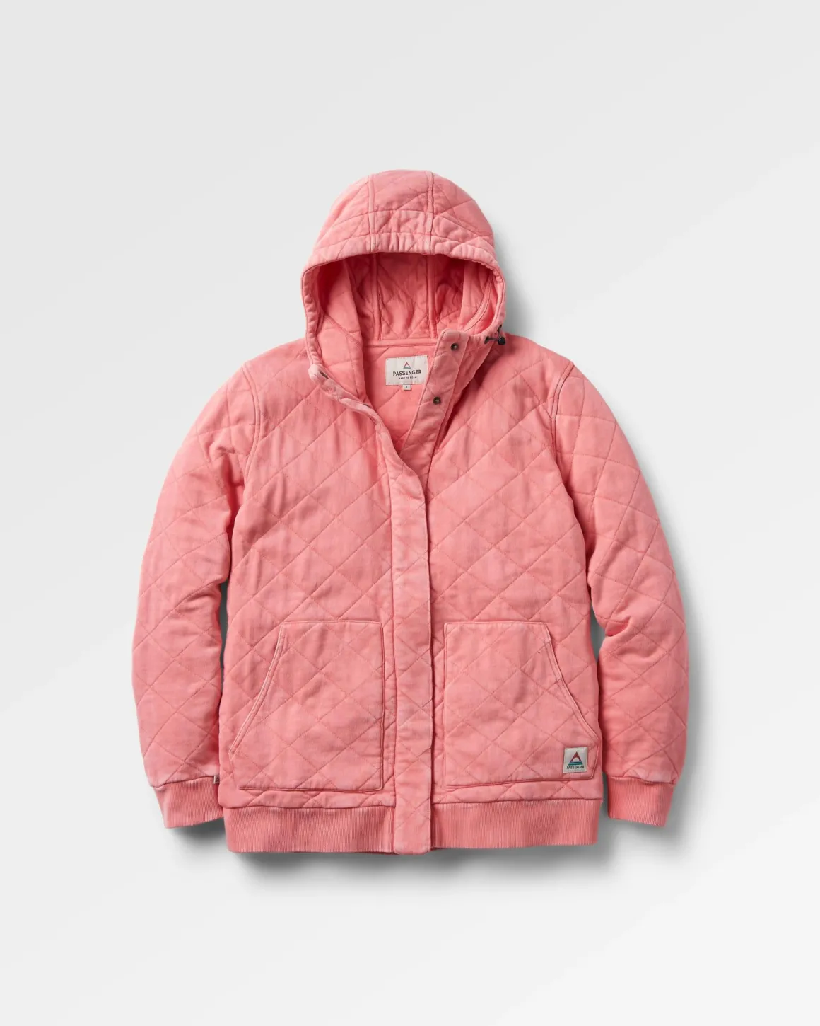 Hoodie à boutons-pression matelassé recyclé Clementine - Rose coquillage