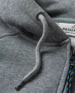 Hoodie à capuche zippé en coton recyclé Heritage - Gris foncé chiné