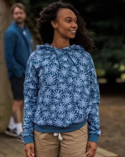 Hoodie en coton bio Arame - Bleu Acier Algue