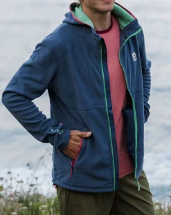 Hoodie en polaire recyclée Polartec® pour hommes - Denim foncé chiné