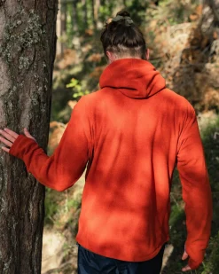 Hoodie en polaire recyclée pour hommes Pinegrove - Rouge Ocre