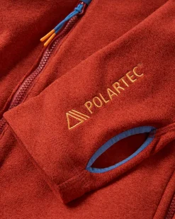 Hoodie en polaire recyclée pour hommes Pinegrove - Rouge Ocre