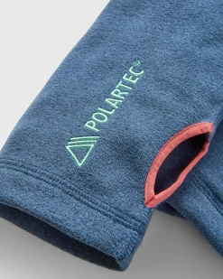 Hoodie en polaire recyclée Polartec® pour hommes - Denim foncé chiné