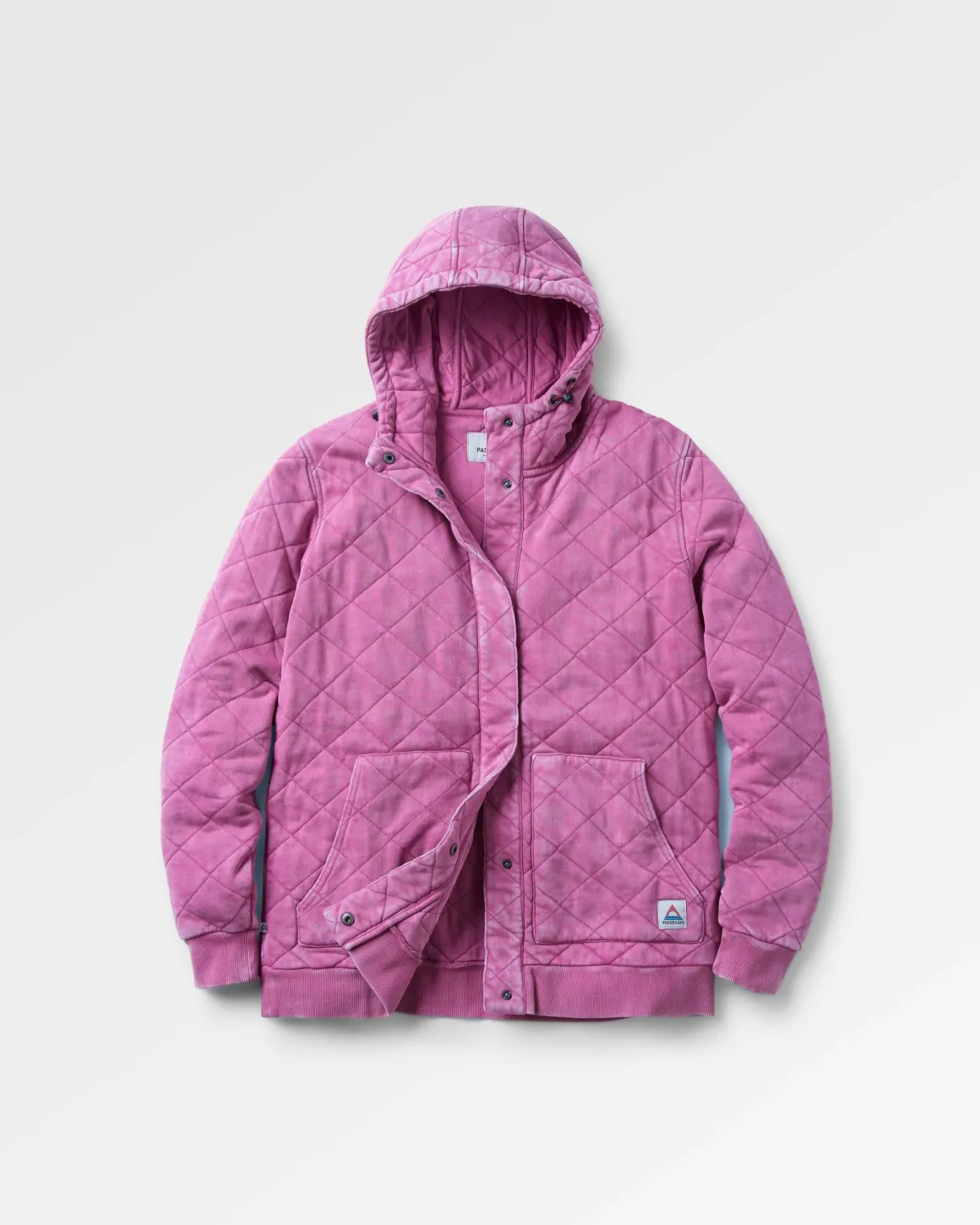 Hoodie matelassé recyclé à boutons-pression Clementine - Mauve Haze