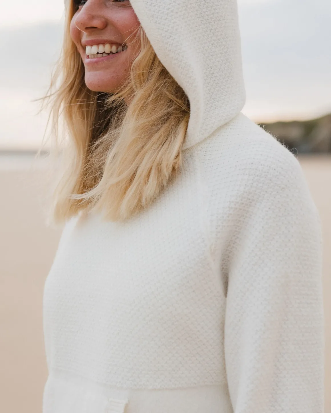 Hoodie Tricoté Recyclé Cove - Blanc Cassé
