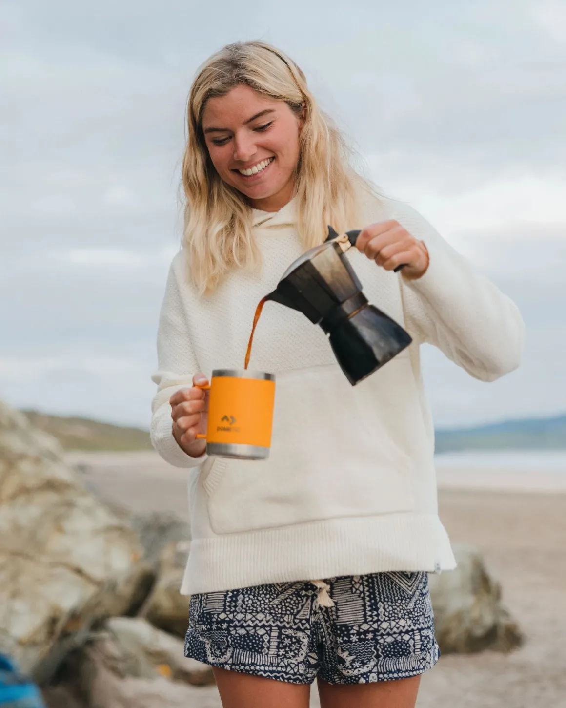 Hoodie Tricoté Recyclé Cove - Blanc Cassé