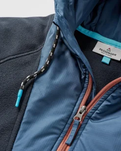 Hoodie Woodland 1/2 Zip en Polaire Recyclée - Deep Navy/Baked Clay