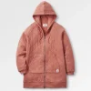 Hoodie zippé intégral matelassé recyclé Getaway - Orange brûlé