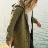 Hoodie zippé intégral matelassé recyclé Getaway - Khaki