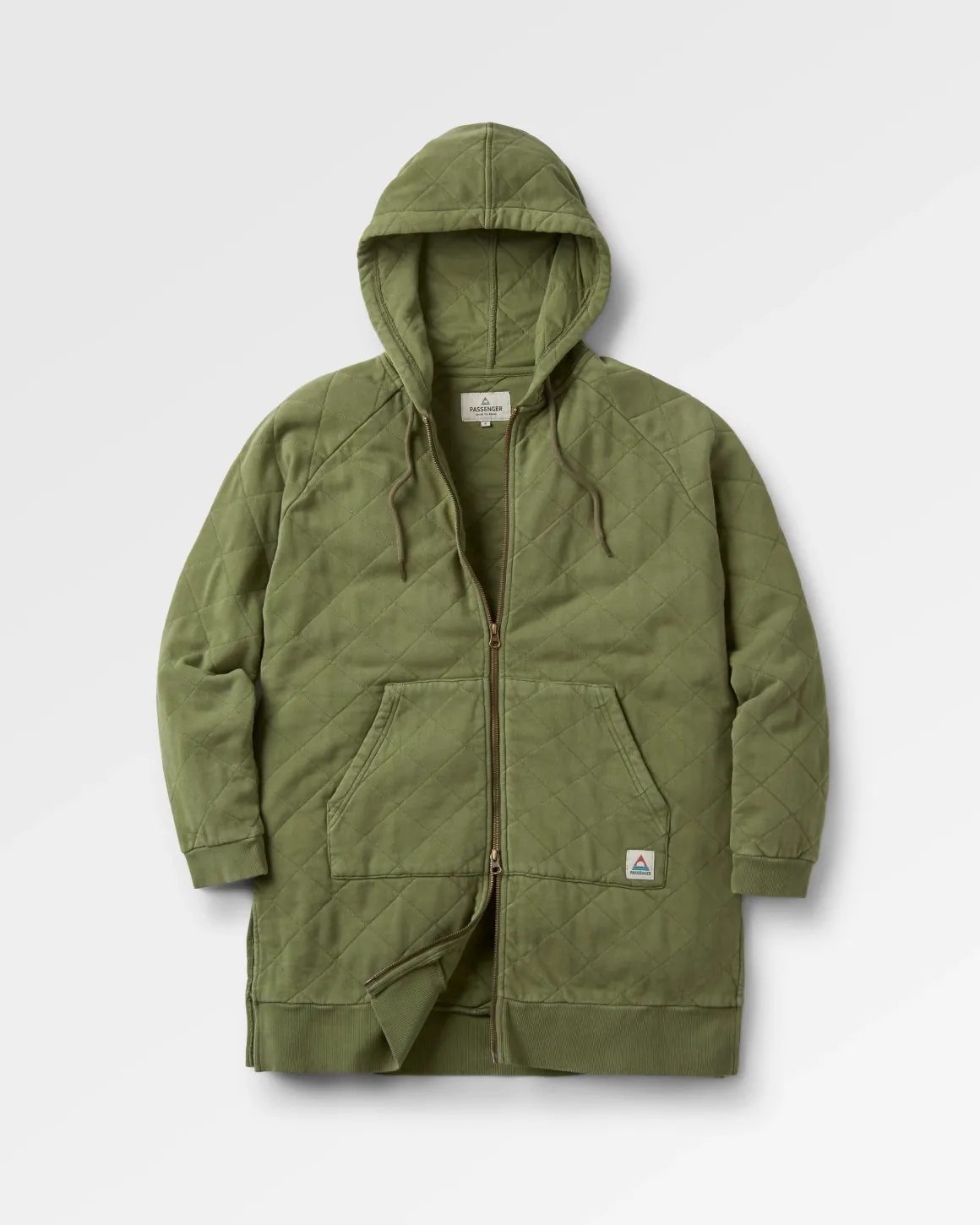 Hoodie zippé intégral matelassé recyclé Getaway - Khaki