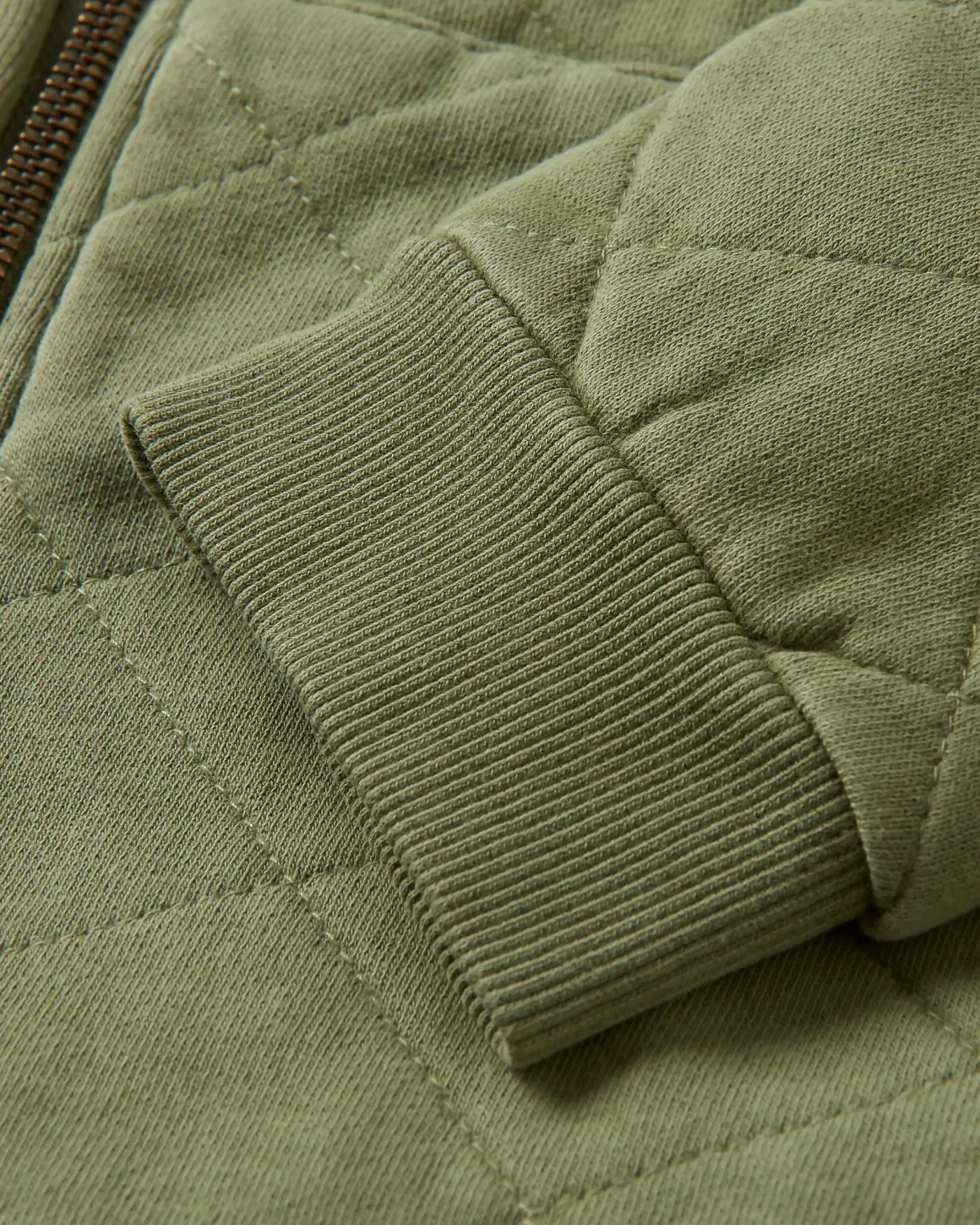 Hoodie zippé intégral matelassé recyclé Getaway - Khaki