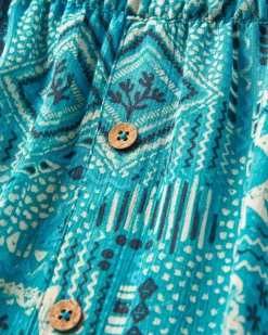Jupe Hannah - Patchwork Vintage Bleu Piscine