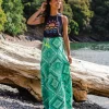 Jupe Maxi en Coton Recyclé Fareway - Vert Éclatant de l'Épinette