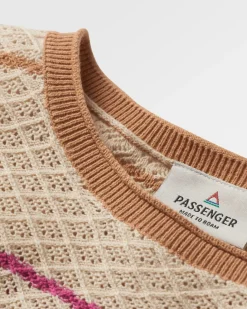 Migrer Pull Tricoté Bio - Rayures Multicolores Avoine