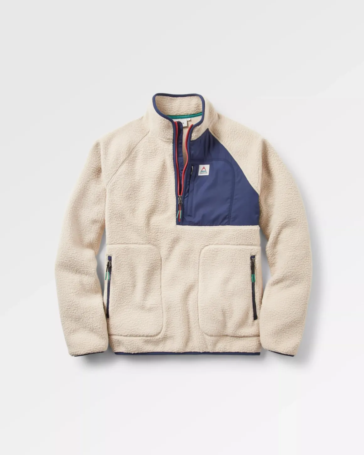 Offgrid 2.0 1/2 Zip Recycled Sherpa Fleece - Oatmeal/Navy