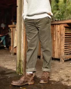 Pantalon Aventurier en Velours Côtelé - Olive Poussiéreux