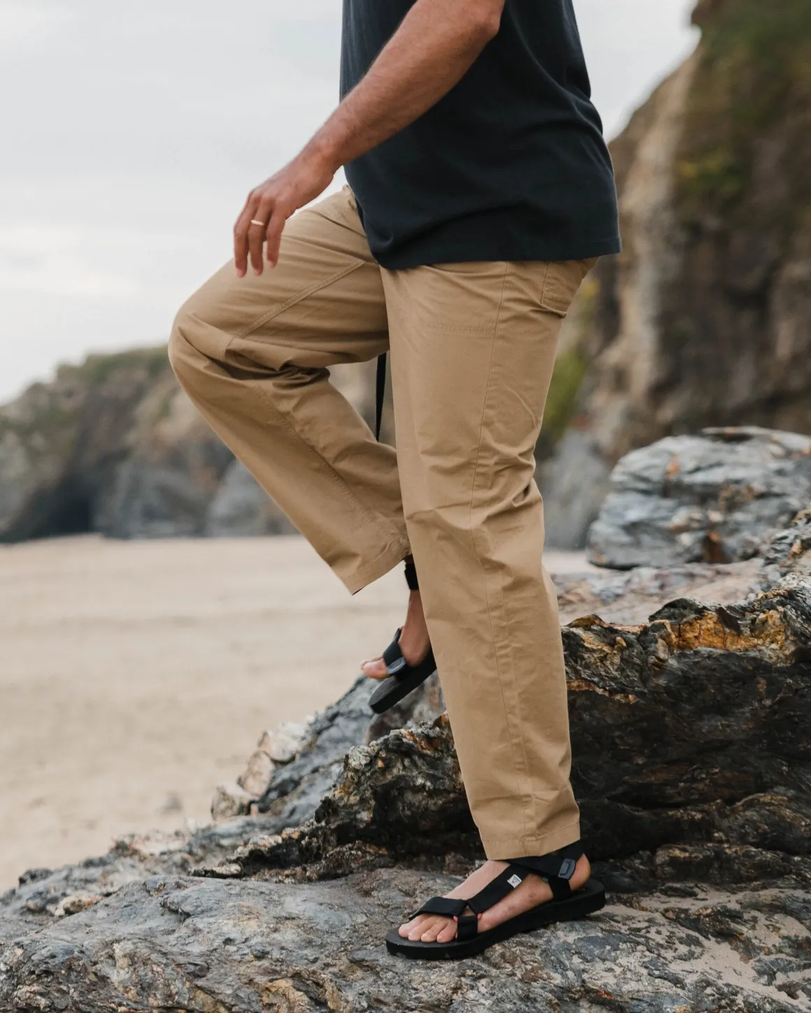 Pantalon en coton bio Chance - Biscuit