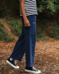 Pantalon en velours côtelé bio Someday - Denim foncé