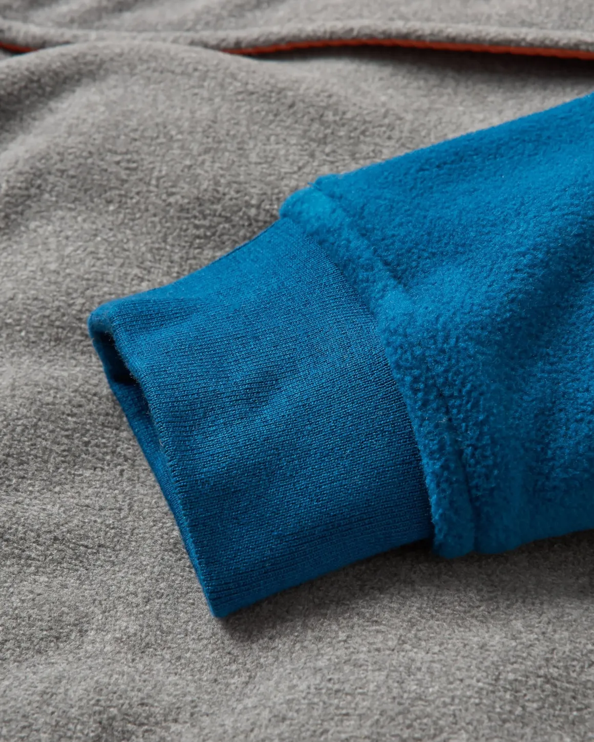 Polaire à Capuche et Demi-Zip Woodland - Gris Chiné / Bleu Tidal