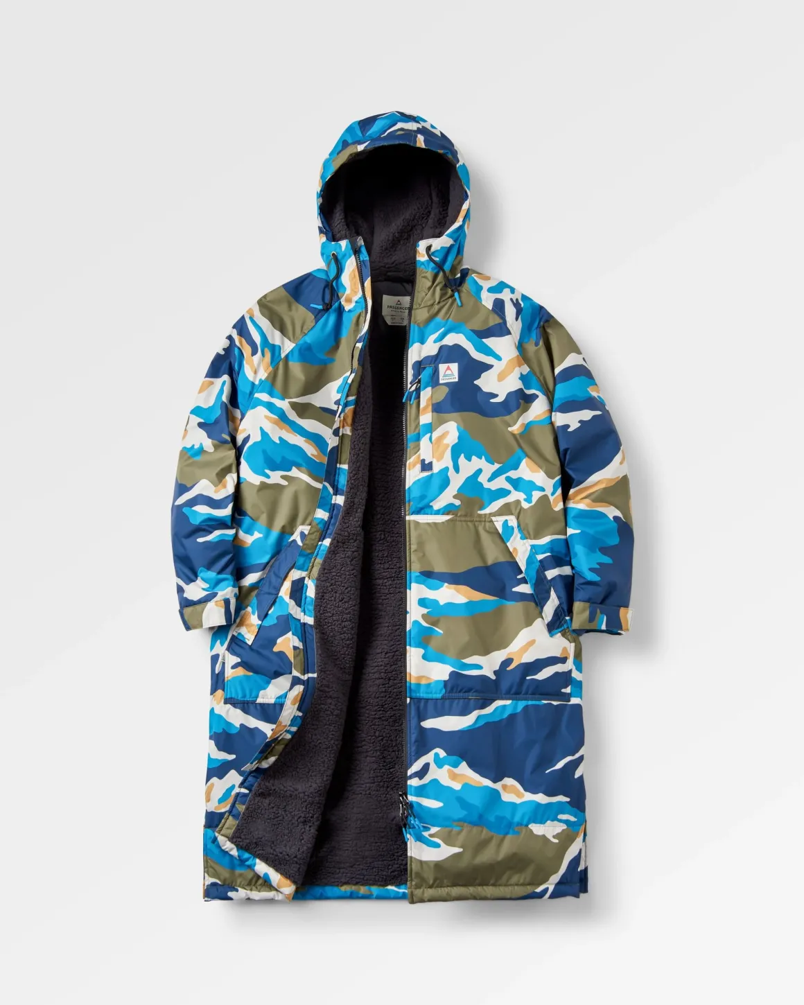 Poncho de surf doublé en sherpa recyclé - Mount Scenic Khaki