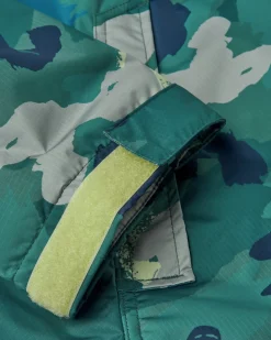 Poncho de Surf Doublé en Sherpa Recyclé Waves - Camouflage Alpin Forêt Tropicale Pluvieuse