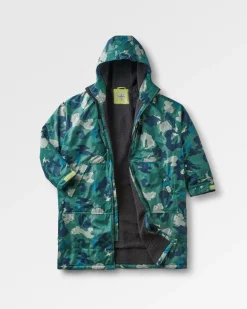 Poncho de Surf Doublé en Sherpa Recyclé Waves - Camouflage Alpin Forêt Tropicale Pluvieuse