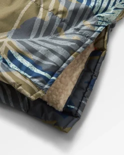 Poncho de Surf Doublé en Sherpa Recyclé Waves - Camouflage Palmier Abricot