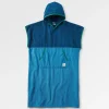 Poncho de surf en serviette recyclée Tulum - Bleu Clair/Denim Foncé