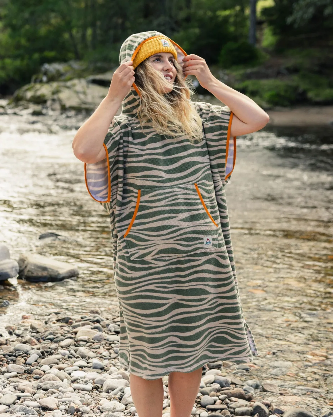 Poncho de surf en serviette recyclée Tulum - Strata Khaki