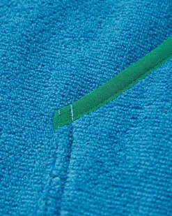 Poncho de surf en serviette recyclée Tulum - Bleu Clair/Denim Foncé