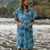 Poncho de surf en tissu recyclé Tulum - Palm Camo Moonlight