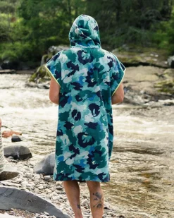Poncho de surf en tissu recyclé Tulum - Camo Alpin Kaki