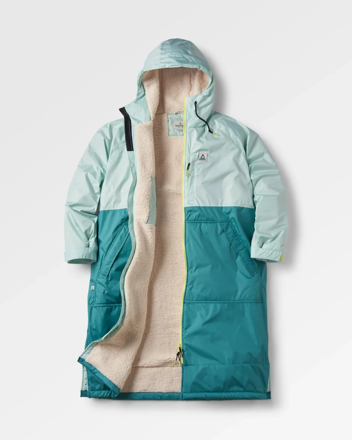 Poncho de surf recyclé doublé en sherpa Waves - Surf Spray/Deep Sea