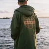 Poncho de surf recyclé doublé Sherpa - Kaki