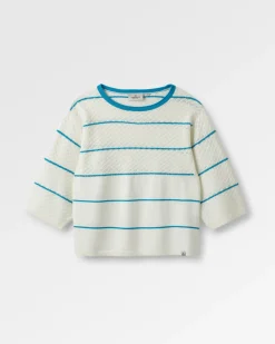 Pull Bio Tricoté - Rayures Bleu Pool